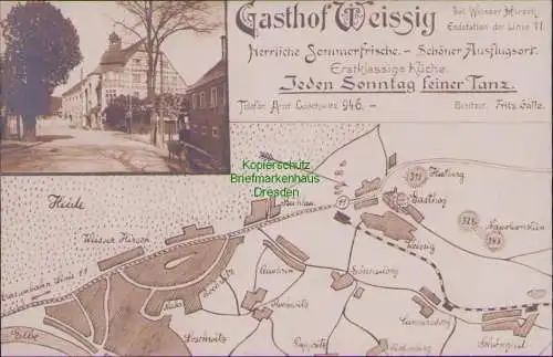 174724 AK Dresden Gasthof Weissig b Weisser Hirsch um 1920 Restaurant Endstation