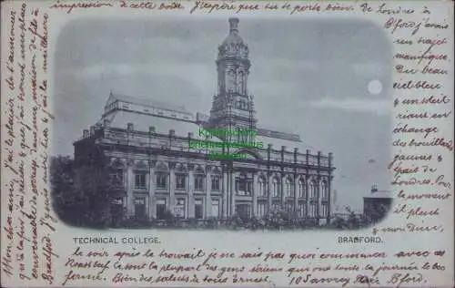 174682 AK Bradford York TECHNICAL COLLEGE Mondscheinkarte 1899