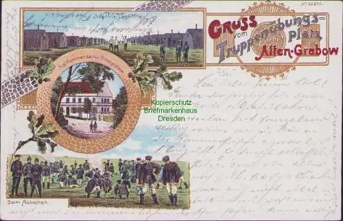 174717 AK Alten Grabow Truppenübunggsplatz Litho 1903 Infanterie Altengrabow
