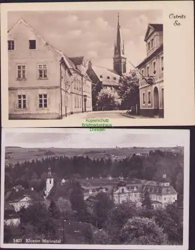 174626 2 AK Ostritz Sa. Gasthof Bergfrieden Mariental um 1940