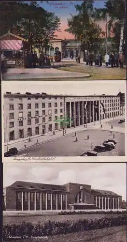 174670 3 AK Königsberg Pr. Der Nordbahnhof 1936 mit Hotel Hospitz Hauptbahnhof