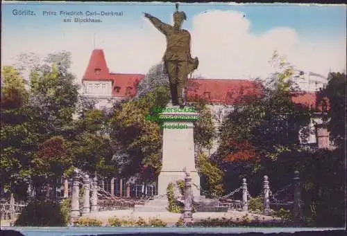 174628 AK Görlitz Prinz Friedrich Carl Denkmal am Blockhaus 1910