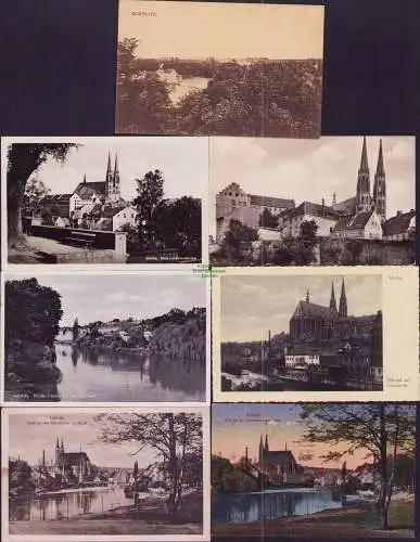 174802 7 AK Görlitz Neiße-Partie in der Altstadt 1909 Peterskirche m. Neiße 1954