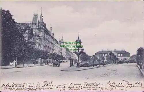 174656 AK Königsberg i. Pr. 1904 Kaiserplatz
