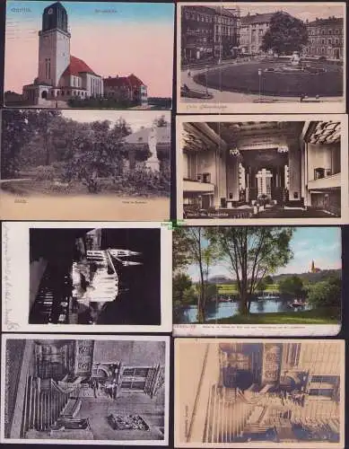 174801 8 AK Görlitz Kreuzkirche Stadtpark Rathaustreppe Hindenburgplatz ab 1910