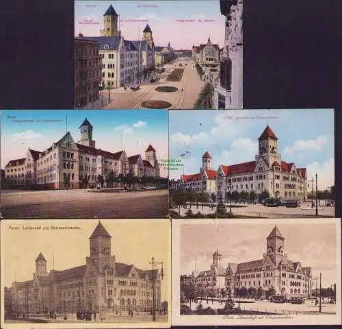 174638 5 AK Posen Oberpostdirektion und Landschaftsbank Oberpostdirektion 1914