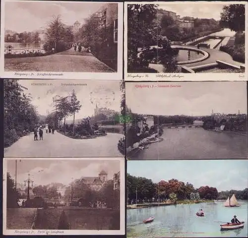 174659 6 AK Königsberg i. Pr. 1910 Schlossteich Panorama Promenade 1924