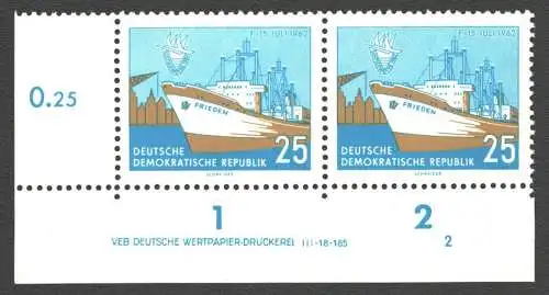1977 DDR DV 900 DZ 1-2 FN 2 postfrisch ** ungefalten Zähnungsvariante Wolf