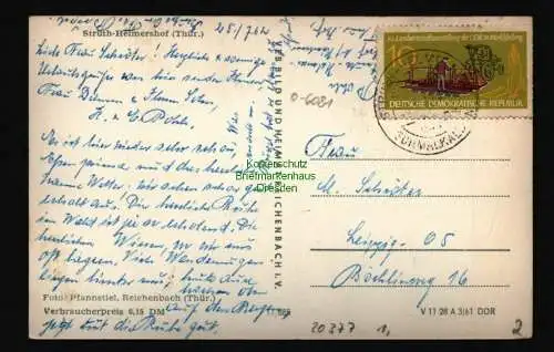 20377 AK Struth-Helmershof Thüringer Wald 1961