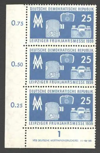 2054 DDR DV 679 DZ 1 postfrisch ** ungefalten Zähnungsvariante Wolf