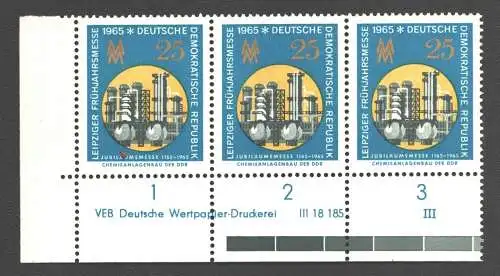 2100 DDR DV 1092 DZ 1-3 FN III postfrisch ** ungefalten Zähnungsvariante Wolf