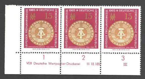 2099 DDR DV 1091 DZ 1-3 FN III postfrisch ** ungefalten Zähnungsvariante Wolf