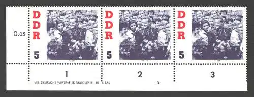 2108 DDR DV 863 DZ 1-3 FN 3 postfrisch ** ungefalten Zähnungsvariante Wolf