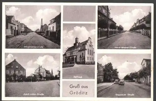 20980 AK Gröditz Gasthof Richter Horst Wessel Braunauer Straße Windmühlenstr.