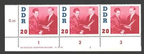 2113 DDR DV 866 DZ 1-3 FN 3 postfrisch ** ungefalten Zähnungsvariante Wolf