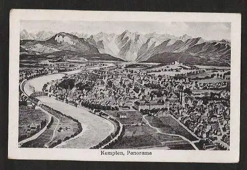 21563 AK Kempten Panorama 1920 gelaufen