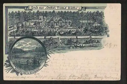 22455 AK Grunewald Onkel Toms Hütte Zehlendorf Berlin 1897 Wirtshaus Gaststätte