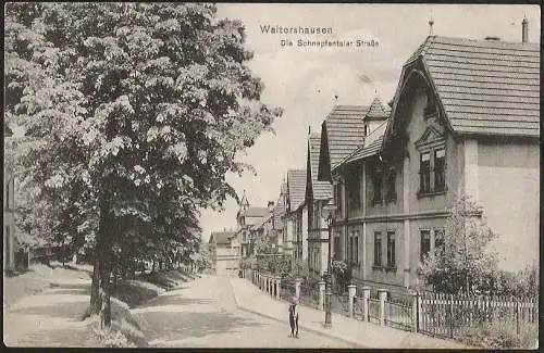 23376 AK Waltershausen Die Schnepfenthaler Strasse gelaufen 1913