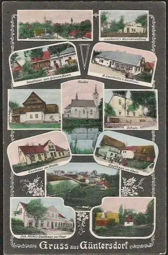 23583 AK Güntersdorf Gasthof Warenhandlung Schule Kirche Gaststätte Restaurant