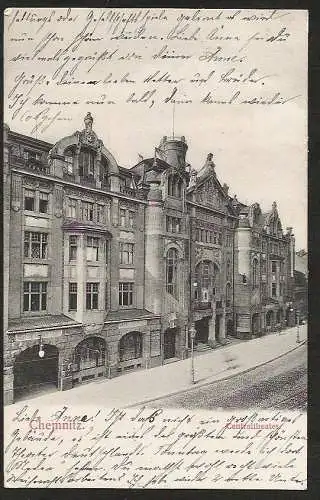 24434 AK Chemnitz Centaltheater 1904 Jugendstil , gelaufen