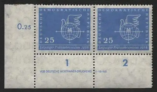 2495 DDR DV 619 Leipziger Frühjahrsmesse 1958 postfrisch ** ungefalten Wolf