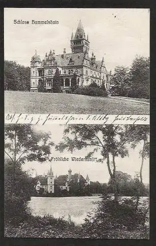 25528 AK Schloss Hummelshain  Fröhliche Wiederkunft ", gelaufen 1906"