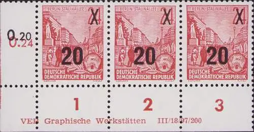 2732 DDR 439 DV 3 Feld 92 Fehler Punkt unter K von Republik und Feld 93 Punkt na