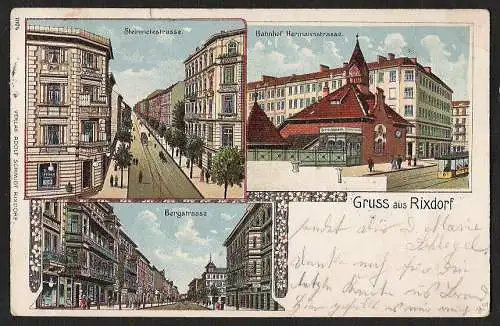 27300 AK Berlin Rixdorf Bahnhof Hermannstrasse 1904