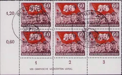 2822 DDR 352 XI DV 60 Pfg. Karl Marx Gefälligkeistsstempel 1953 ** postfrisch Zä