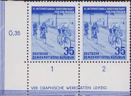 2826 DDR 356 YI DV Radfernfahrt für den Frieden Prag - Berlin - Warschau 1953 **