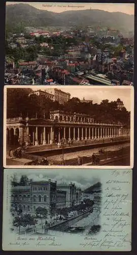 28517 3 AK Karlsbad 1901 1913 Kurhaus vom Hirschsprung