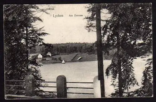 29475 AK Am Zenssee Lychen Uckermark Brandenburg, gelaufen 1908