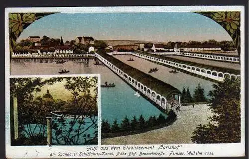 35003 AK Berlin Etablissement Carlshof  Nähe Bhf. Beusselstraße Plötzensee 1917