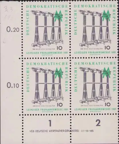 3268 DDR **  813 Teil DV im Viererblock