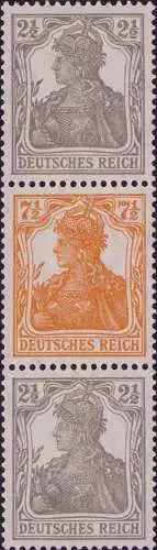 3453 DR Zdr. Zusammendruck Germania S 12b * Falz