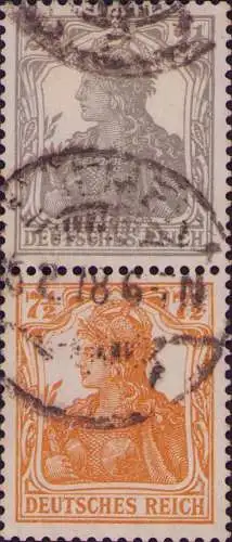 3458 DR Zdr. Zusammendruck Germania S 11a gestempelt
