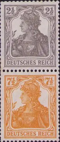 3454 DR Zdr. Zusammendruck Germania S 11b * Falz