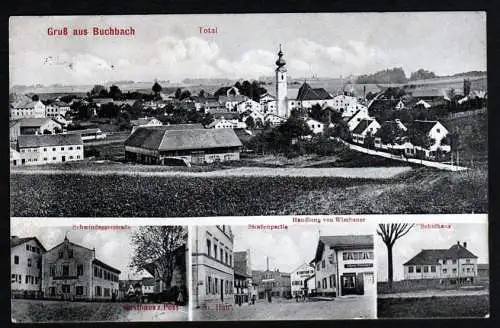 35505 AK Buchbach Gasthaus zur Post Handlung Wimbauer 1917