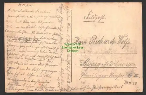 36038 AK Hattonville zerstörte Häuser Feldpost 1915