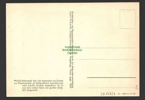 36277 AK Pflug Hafermark Dippoldiswalde Louis Schmidt um 1940 Reklame Werbung