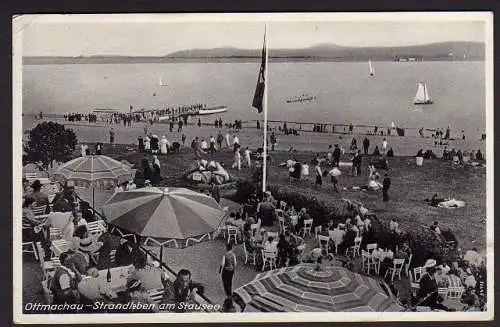 36569 AK Otmuchow Ottmachau 1940 Strandleben am Stausee Restaurant Hartmann