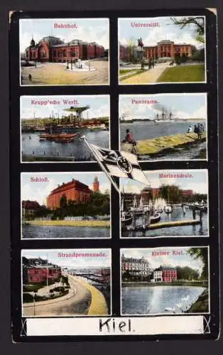 37371 AK Kiel Bahnhof Uni Krupp sche Werft Marineschule um 1920