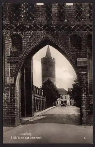 37378 AK Jüterbog Blick durch das Dammtor 1934 Landpoststempel Hohen-Ahlsdorf
