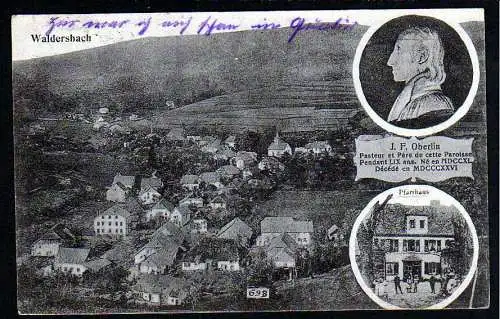 37553 AK Waldersbach Elsass J. F. OberlinPfarrhaus Feldpost 1917