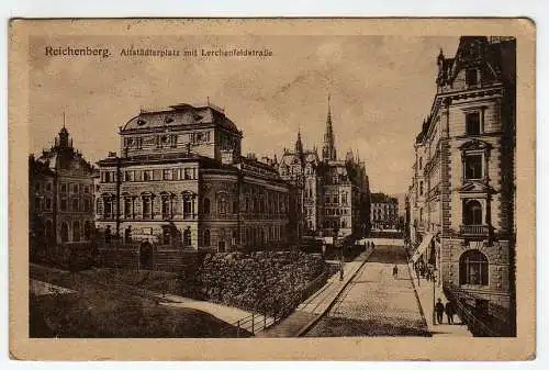 39446 AK Liberec Reichenberg 1924 Altstädterplatz mit Lerchenfeldstraße