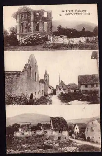 39075 AK Hartmannswiller Hartmannsweiler Elsass Ruinen um 1915