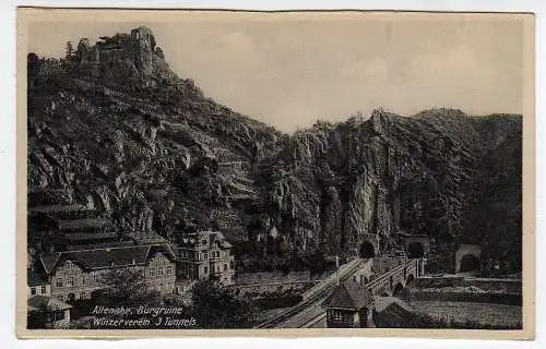 42311 AK Altenahr Burgruine Winzerverein 3 Tunnels 1935