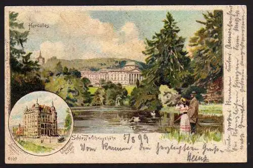 43432 AK Schloß Wilhelmshöhe Hotel Restaurant Weissenstein 1899 Hercules Bahnhof