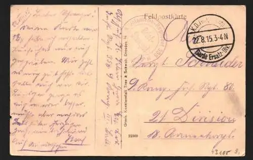 43105 AK Schleuse in Montsec 1915 Feldpost