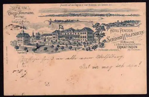 44481 AK Hotel Pension Schloss Wolfsberg bei Ermatingen Kt. Thurgau 1897